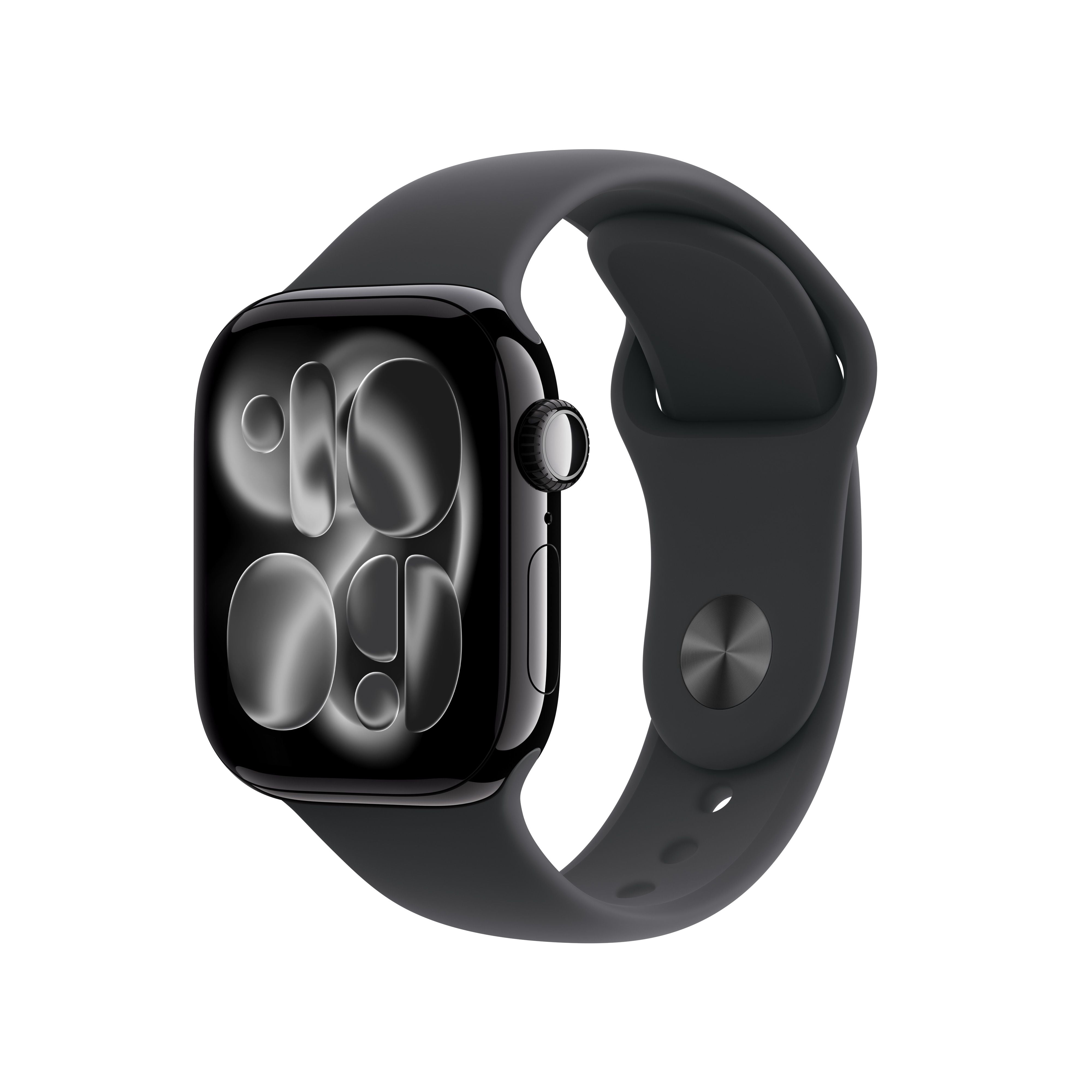 Apple Watch Series 11 GPS 46mm Jet Black Aluminium Case with Black Sport Band - S/M