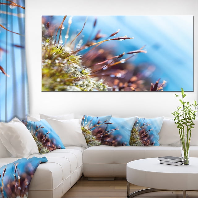Abstract Moss Flowers in Summer Spring - Landscape Canvas Art Print