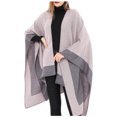 thumbnail image 2 of Mode Automne Femmes Pashmina Châle Cape Pull Tricoté Cardigan Foulard, 2 of 7
