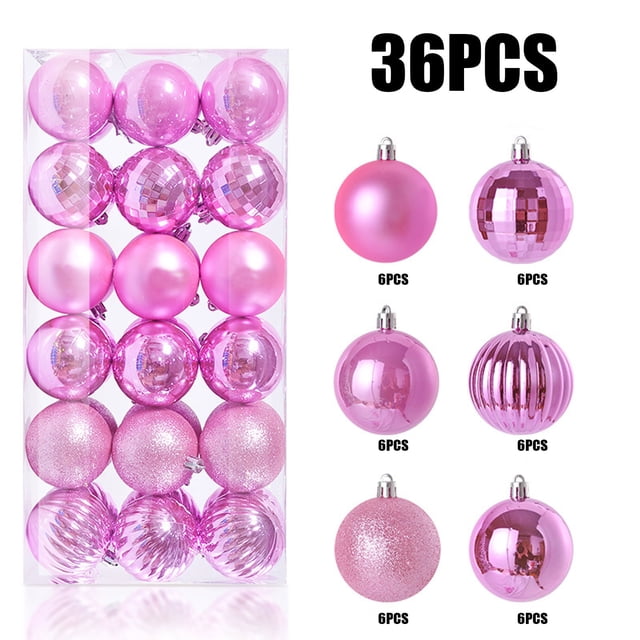 Meitianfacai 36PCS Christmas Xmas Tree Ball Bauble Hanging Home Party Ornament Decor 3CM