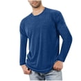 thumbnail image 1 of HAiming Chandails à Manches Longues pour Hommes, Décontractés, Couleur Unie, Col Rond, Chandail à Enfiler, Hauts de Base, Grande Taille, Pyjamas Doux, Vêtements de Détente, 1 of 5