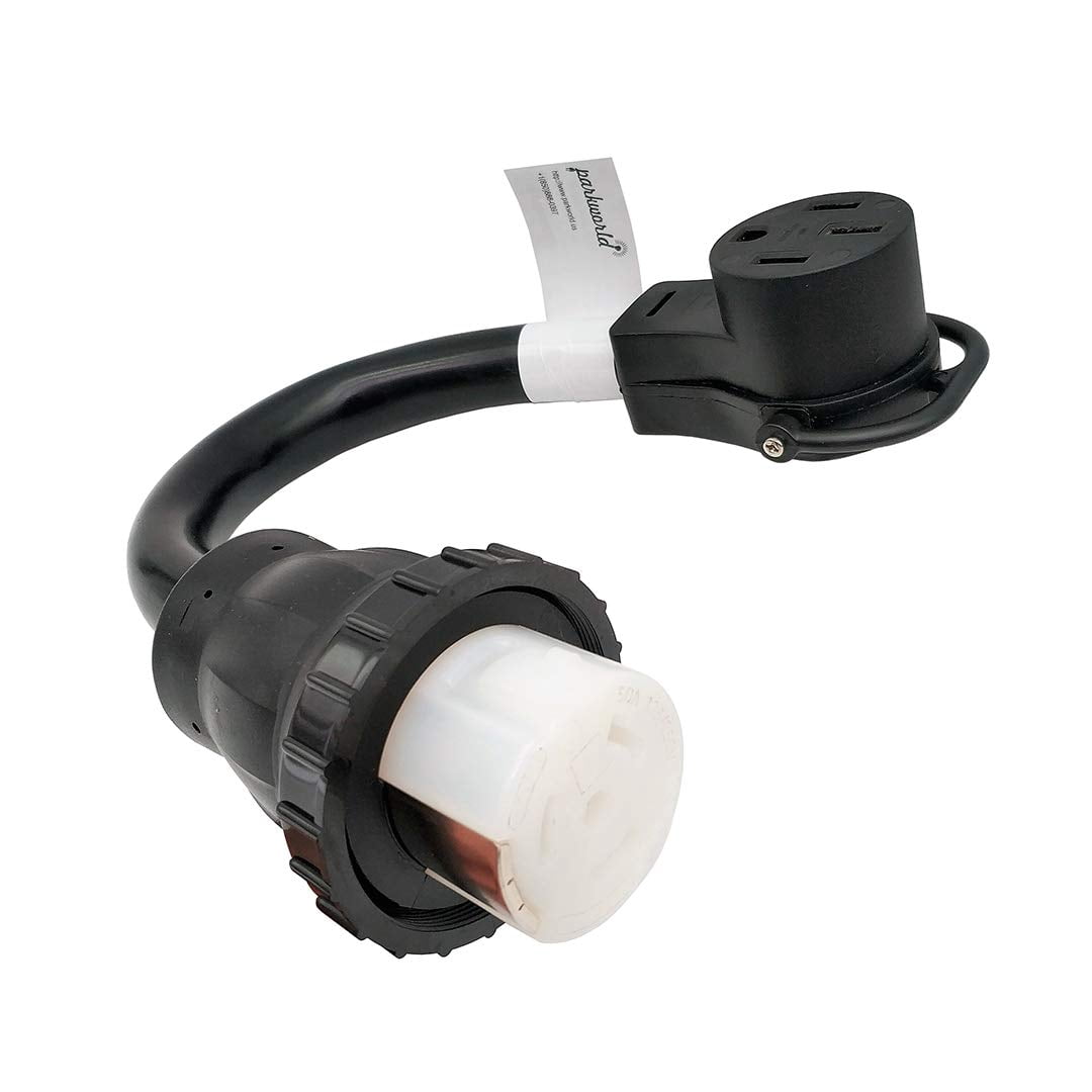 Parkworld 68741 Generator 50A Adapter Cord SS2-50R to 14-50R for Both RV & EV Outlet, 6 Gauge Wire, 6 AWG,1.5FT