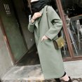 thumbnail image 4 of Women Winter Warm Trench Long Coat Outwear Lapel Wool Jacket Overcoat Plus, 4 of 6