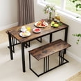 thumbnail image 2 of Gymax 4-Piece Dining Table Set Industrial Kitchen Table Set w/ Bench & 2 Stools for 4, 2 of 10