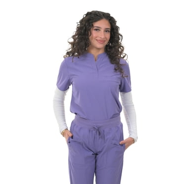 Zinnia Scrubs Mandarin Collar Top