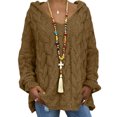 thumbnail image 3 of Innerwin Chandail d'Hiver Chaud pour Femmes Chic à Manches Longues Confortable Café TG, 3 of 6