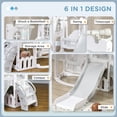 thumbnail image 4 of Qaba 6-in-1 Slide and Swing Set with Basketball Hoop, Climber, Grey, 4 of 10