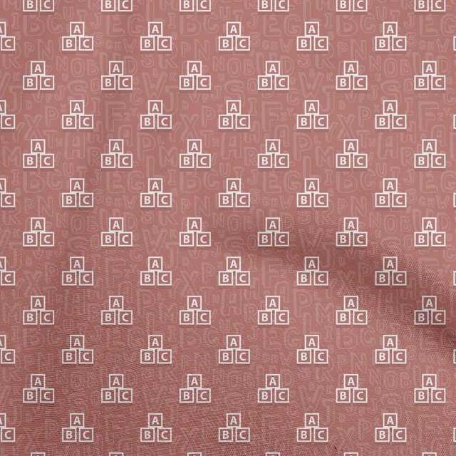 oneOone Rayon Pink Fabric Kids Alphabet Craft Projects Decor Fabric Printed By The Yard 56 Inch Wide