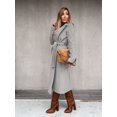 thumbnail image 3 of LinYooLi Trench Coats for Women Casual Lapel Long Solid Color Wrap Coat Wool Blend Overcoat Shacket Jacket, 3 of 4