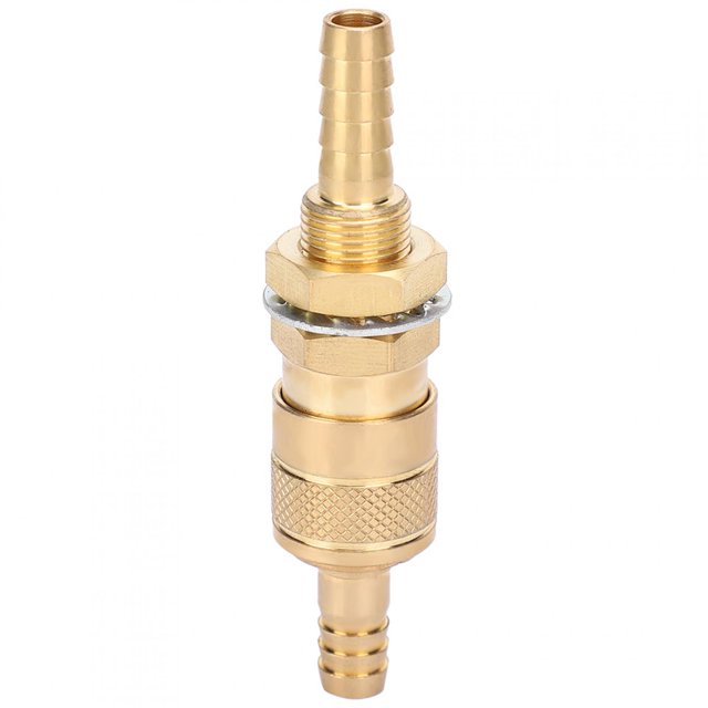Quick Connector Fitting Solid Brass Quick Connector Quick Hose Connector Fitting Water Cooled Tig Welding For MIG TIG Welder Torch Yellow