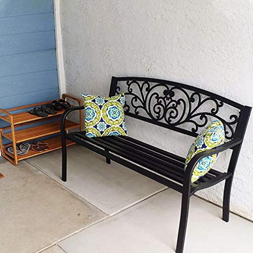 Banc de Jardin Banc d'Extérieur Banc de Patio pour l'Extérieur Porche en Métal Liquidation Travail Entrée Cadre en Acier Mobilier pour Cour