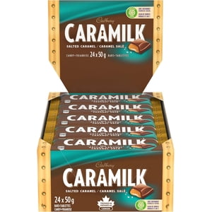 Bars chocolatés au caramel salés au lait 24 Boîte (50g Boîte en vrac de chocolat blanc caramélisé crémeux pour les parties, revente, collations & Cadeaux