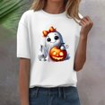 thumbnail image 1 of YLHFASHION T-shirt d'Halloween pour Femmes à Manches Courtes, Col Rond, Graphique, Hauts Imprimés Citrouille, Chandails Décontractés d'Automne 2025, Économies du Printemps, Liquidation, T-shirt à Manches Courtes pour Femmes, 1 of 4