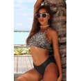 thumbnail image 4 of Charmo Womens Bikini Swimsuit Set Halter High Neck Cross Back Bathing Suit, 4 of 6