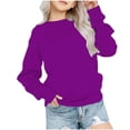 thumbnail image 1 of RXIRUCGD Chandail en Molleton Décontracté pour Petites et Grandes Filles, Couleur Unie, Col Rond, Manches Longues, Tunique Ajustée, Pulls Mode Automne, Chandail en Molleton Violet pour Filles Taille 1-2 Ans, 1 of 7