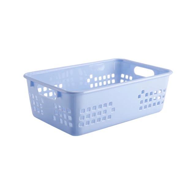 Plastic Storage Basket Small Desktop Storage Basket, Plastic European Blue Remote Control Storage Box, Household Drainage Basket