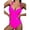 Hot Pink, variant on EGNMCR Womens Swimsuits Women's Solid Color Swimwear High Waist Swimwear