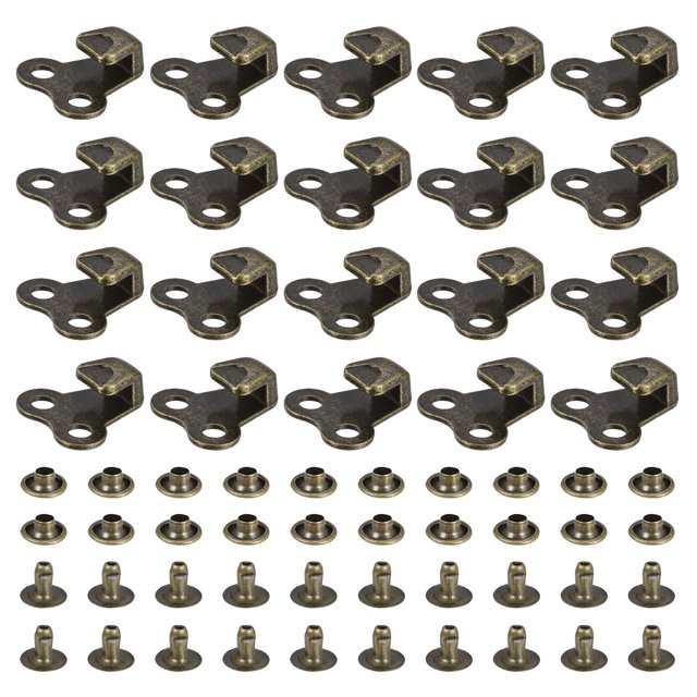 Unique Bargains 20x18x7mm Alliage Bottes Chaussures Raccords Boucle Crochet Lacet, Ton Bronze 20 Set
