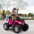 thumbnail image 3 of Costway VTT Électrique 12 V pour Enfants, 4 Roues, 2 Vitesses, avec Mp3 et Phares, Rose, 3 of 9