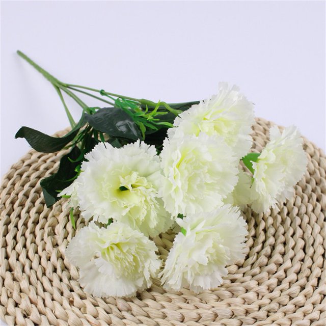 10Head Carnation Artificial Flowers Plastic Fake Plants Home Party Wedding Decor