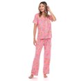 thumbnail image 1 of White Mark Women's Tropical Short Sleeve Button-Down Pajama Set, 1 of 6