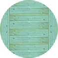 thumbnail image 1 of Ahgly Company Tapis Rond Lavable en Machine Intérieur Transitionnel Moyen Vert Mer, 3 Pieds Rond, 1 of 7