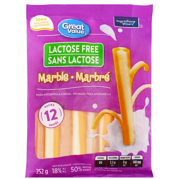 Great Value Lactose Free Marble Cheese Strings
