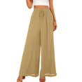 thumbnail image 4 of GZWYHT Wide Leg Pants,Palazzo Pants,Women's Wide Leg Pants Flowy Ruffle Solid Color Drawstring Waist Pants,Flowy Pants,High Waisted Pants,Sweatpants Women,Yellow,XXL, 4 of 4