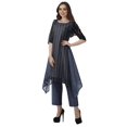 thumbnail image 3 of Moomaya Ensemble Kurti Kurta Pantalon pour Femmes Col Bateau Imprimé Robe 2 Pcs Tenue Ethnique, 3 of 6