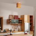 thumbnail image 4 of Bali 1-Light Flush Mount Ceiling Light, Matte White, Natural Bamboo Shade, 4 of 9
