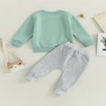 thumbnail image 4 of Baby Boys Pants Set  Long Sleeve Crew Neck Letters Print Sweatshirt with Elastic Waist Sweatpants Infant Clothes, 4 of 7
