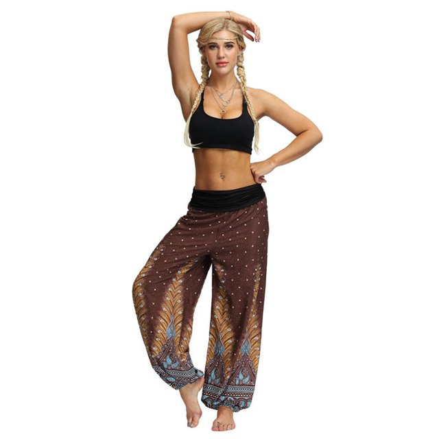 Pantalons pour Femmes 2024 Pantalons Amples pour Hommes et Femmes Combinaison Imprimée Rétro Pantalons de Yoga pour Femmes Taille Haute en Liquidation