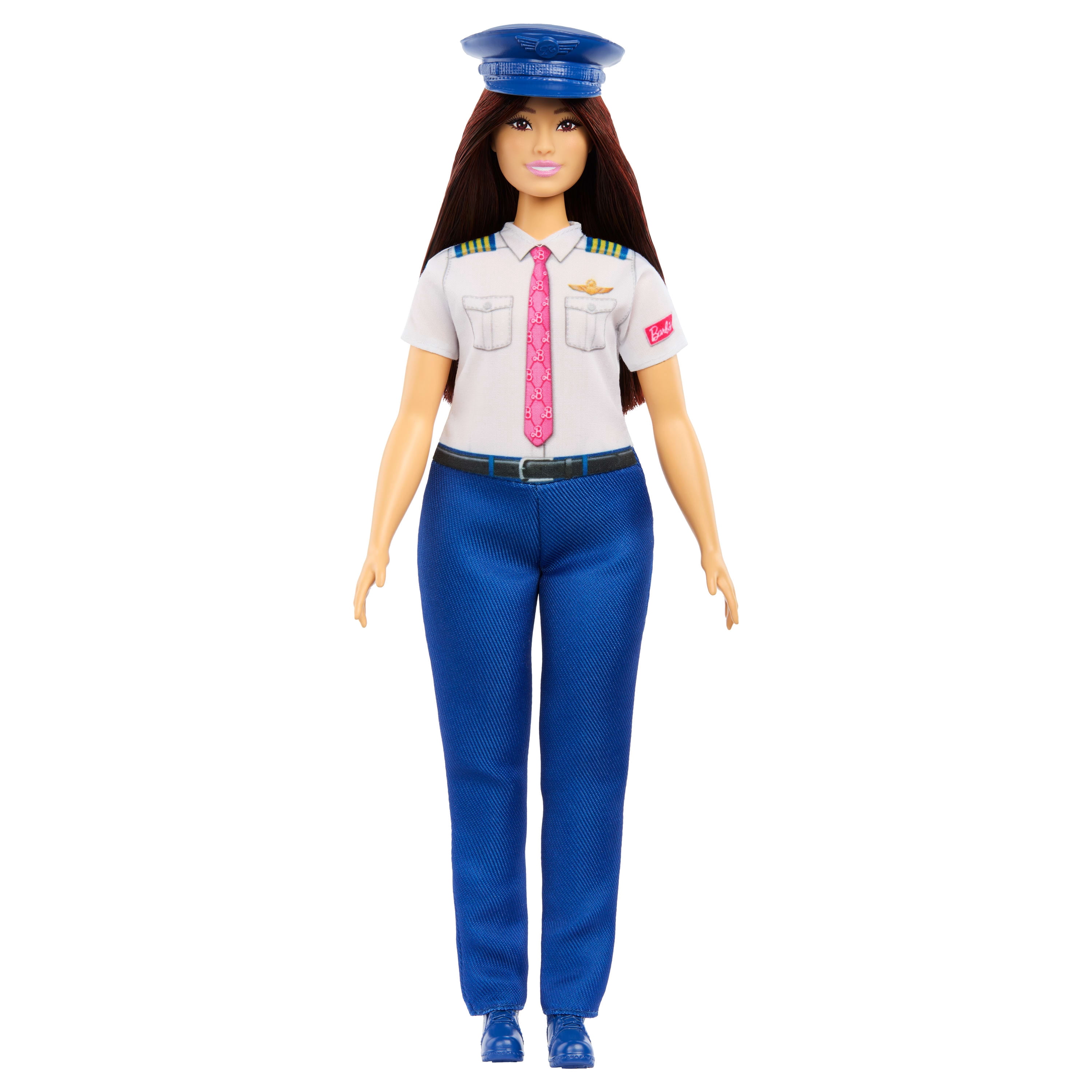 Barbie-Poupée Pilote avec uniforme amovible, chaussures et chapeau