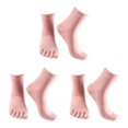 thumbnail image 4 of relayinert Chaussettes Hautes à Cinq Orteils en Coton Extensible Chaussettes de Sport Solides Roses 3ensemble, 4 of 6