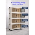 thumbnail image 4 of Intexca Armoire de Rangement Pliable à 5 Niveaux avec Roues, Organisateur Vertical Empilable en Plastique avec Portes Transparentes, outil-Free Assembly, Beige/blanc, 4 of 6
