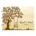 thumbnail image 1 of Personalized Wedding Tree Guest Book Wood Engraved Custom Bride And Groom Name Scrapbook Gift, 1 of 2