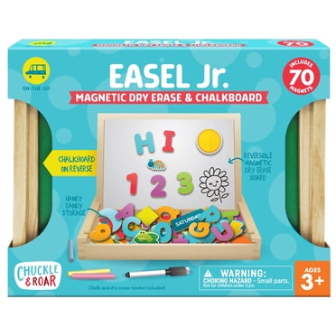 Chuckle & Roar Easel Jr. Planche de jeu magnétique effaçable à sec et craie pour les 3 ans et + par Buffalo Games