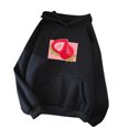 thumbnail image 1 of Pompotops Chandails en Molleton à Capuche pour Femmes, Imprimé Fraise, Manches Longues, Décontracté, avec Poche, 1 of 3