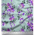 thumbnail image 1 of Soimoi Rayon Fabric Leaves & Floral Artistic Printed Fabric 1 Yard 56 Inch Wide, 1 of 4