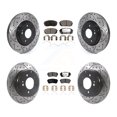thumbnail image 1 of Transit Auto Front Rear Coated Drilled Slotted Disc Brake Rotors and Ceramic Pads Kit for Car Kia Optima with Manual Parking KDT-100896, 1 of 11