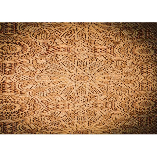Ahgly Company Machine Washable Indoor Rectangle Transitional Saddle Brown Area Rugs, 5' x 7'