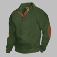 thumbnail image 2 of FAIWAD Mens Long Sleeve Pullover Tops Stand Collar Button Down Classic Color Block Plus Size Tops, 2 of 4