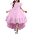 thumbnail image 1 of MIASHUI Robe de Princesse en Dentelle pour Filles Robe de Demoiselle d'Honneur Mariage Concours Fête Bal Vacances Tulle, Rose, 3-4 Ans, 1 of 5
