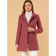 thumbnail image 2 of INSPIRE CHIC Manteau Mi-Long à Double Boutonnage pour Femme à Col Rabattu, 2 of 6