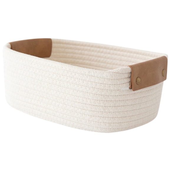 EGNMCR Organisateurs et Rangement de Garde-Robe, Panier de Rangement Multifonctionnel Panier de Rangement pour Petits Articles Ménagers Panier de Rangement pour Articles Divers Panier de Rangement pour Collations de Bureau Boîte de Rangement Tressée en Corde de Coton Panier de Rangement