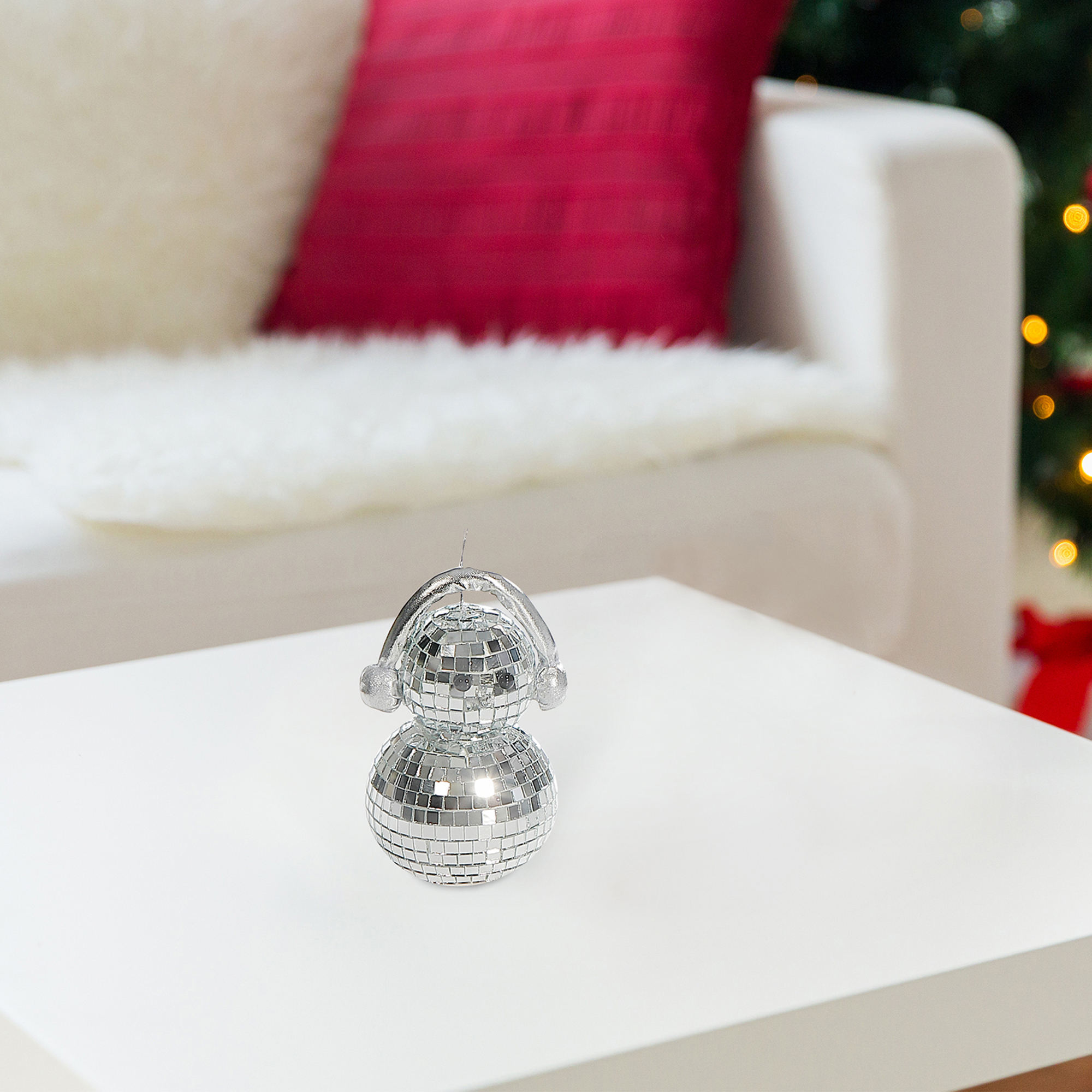 Bonhomme De Neige Disco Avec Cache-Oreilles (Argent) - Lot De 2