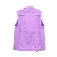 thumbnail image 4 of LUXUR Ladies Vest Lapel Collar Tanks Button Down Coat Comfortable Denim Solid Color Outwear Top Purple S, 4 of 9