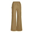 thumbnail image 4 of LOVZFMLL Pantalon pour Femme, Salopette Décontractée Unie Taille Haute d'Extérieur avec Poches Kaki, m, 4 of 7