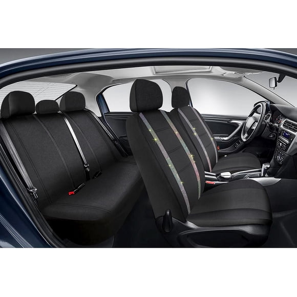 Auto Drive 3-Piece Diamante BIing Seat Cover Front and Bench Cover