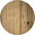 thumbnail image 1 of Ahgly Company Tapis Rond Lavable en Machine Intérieur Transitionnel Marron Clair, 7 Pieds Rond, 1 of 7